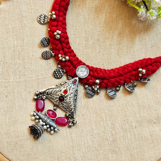 "Driti" Silver Look Alike Oxidized Choker