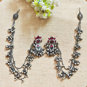 "Ziva" Silver Look Alike Oxidized Earrings "Ziva" Silver Look Alike Oxidized Earrings