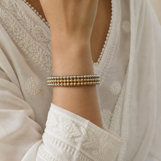 "Dori"Silver Look Alike Dual Tone Kada