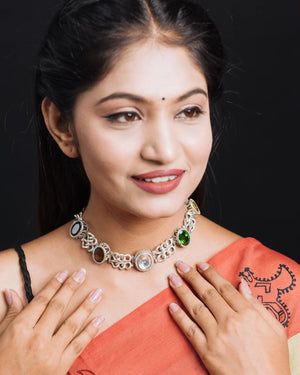 "Emerald" Silver plated Choker "Emerald" Silver plated Choker