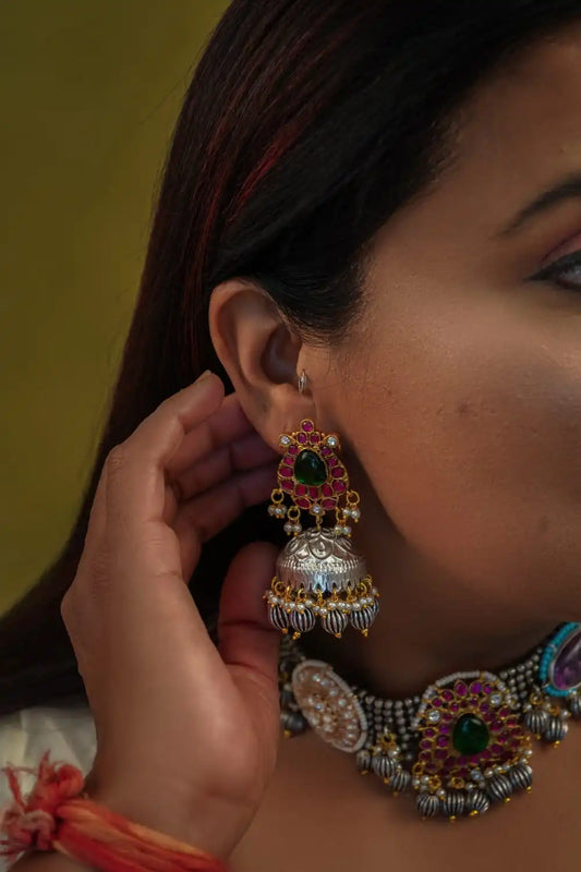 "Tejasvini" Silver Plated Necklace