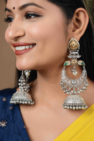 Dual tone chandbali earring Dual tone chandbali earring