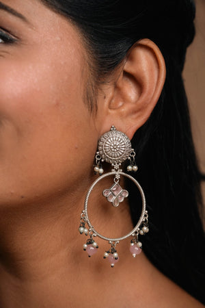 "Ringaz" Silver Look Alike Oxidized Earrings "Ringaz" Silver Look Alike Oxidized Earrings