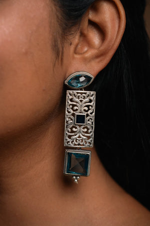 "Earthylite" Silver Look Alike Oxidized Earrings "Earthylite" Silver Look Alike Oxidized Earrings