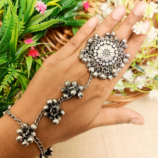 "Shailaz" Silver Look Alike Ring Bracelet