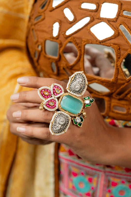 "Padmav"  Silver Plated Ring