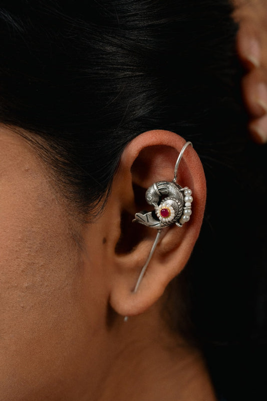 "Peaky" Silver Look Alike Pin Earcuffs