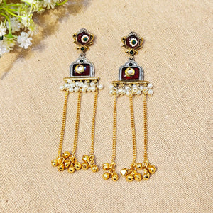 "Evara" Look Alike Dual Tone Stone Earring "Evara" Look Alike Dual Tone Stone Earring