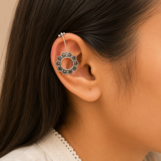 "circle" Silver Look Alike Earcuff