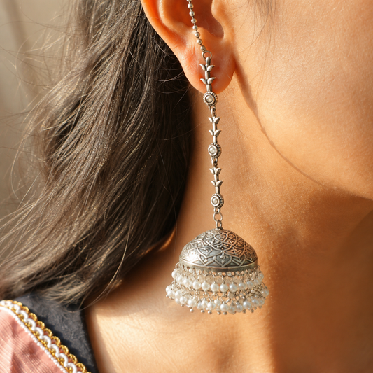 "Tiny" Silver Look Alike Oxidized Earrings