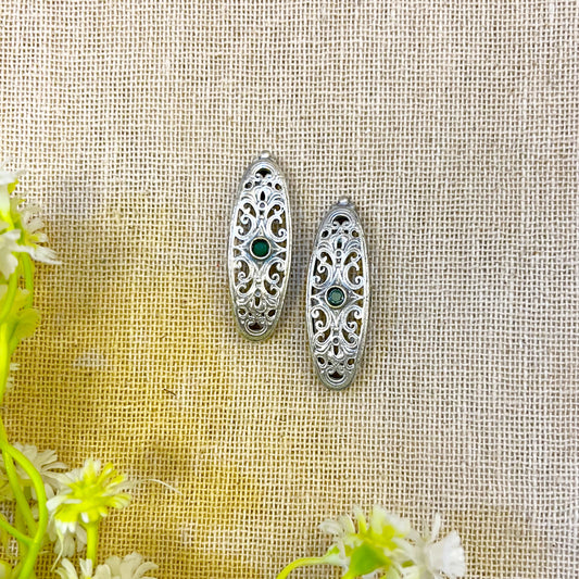 "Forrest" Silver Look Alike Oxidized Earrings