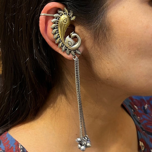 "Pllint" Silver Look Alike Dual Tone Earcuff