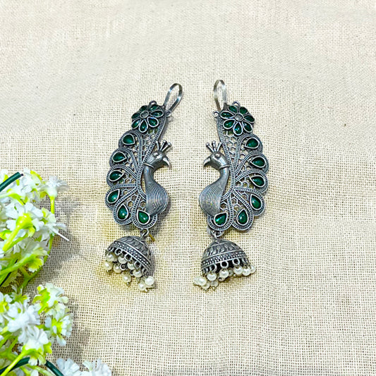 "Peaful" Silver Look Alike Oxidised Earcuff