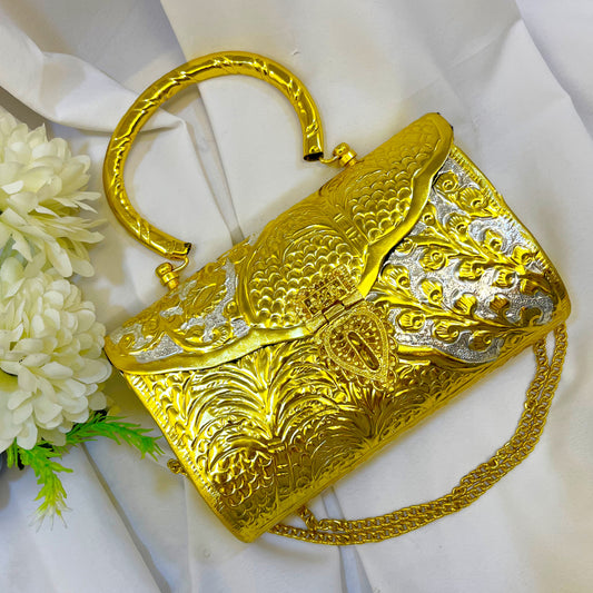 "Aarna" Silver Look Alike Dual Tone Purse