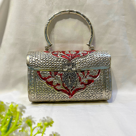 "Aurora"Silver Look Alike Oxidized Purse