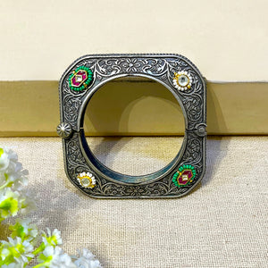 Oxidised Rounded Square Kada Oxidised Rounded Square Kada