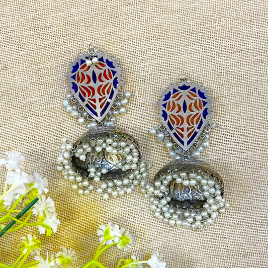 "Yukon" Silver Look Alike Oxidized Earrings