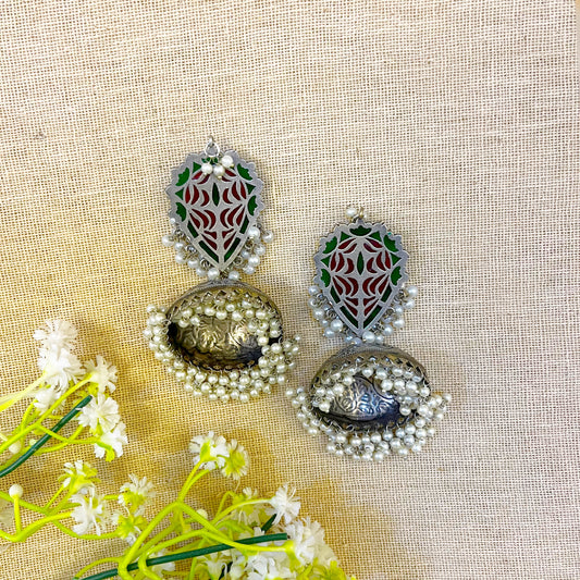 "Yukon" Silver Look Alike Oxidized Earrings