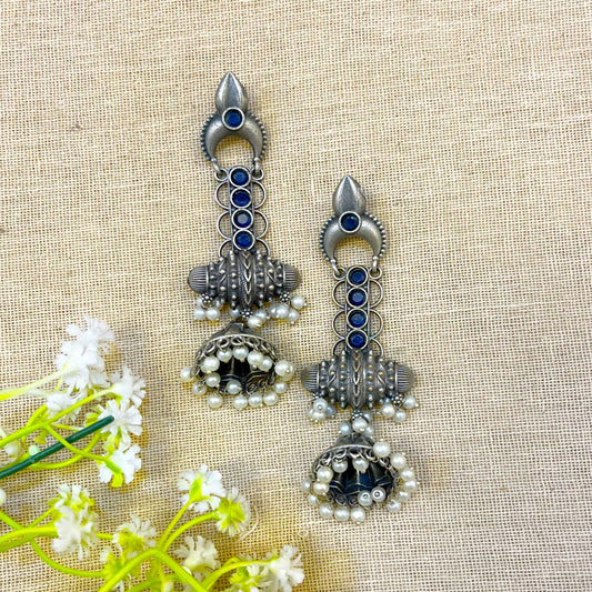 "Nile" Silver Look Alike Oxidized EArrings