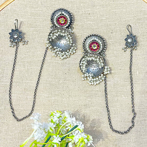 Earrings with Ear Chain Earrings with Ear Chain
