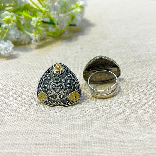 "Juniper"Silver Look Alike Dual Tone Ring