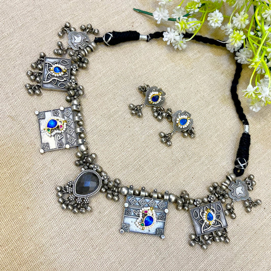 "Willow" Silver Look Alike Kundan Choker