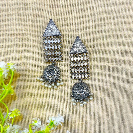 "Venom" Silver Look Alike Oxidized Earrings