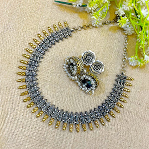 Silver and gold necklace set Silver and gold necklace set