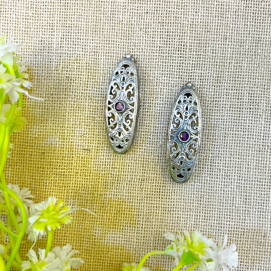 "Forrest" Silver Look Alike Oxidized Earrings