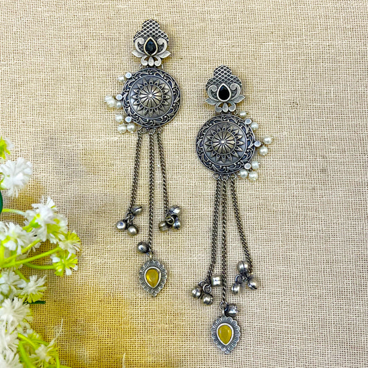 "Swet" Silver Look Alike Oxidized Earrings
