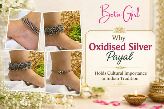 Oxidised Silver Payal 