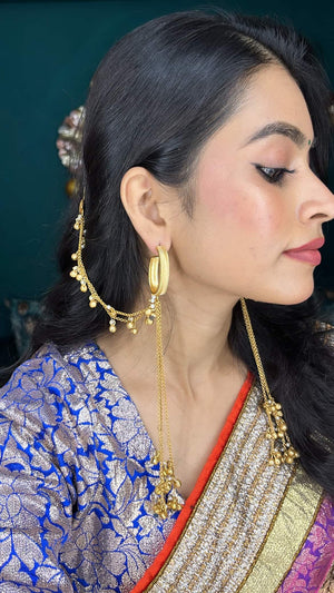 traditional earrings with long chain