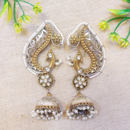 "Sajni" Silver Look Alike Dual Tone Earcuffs