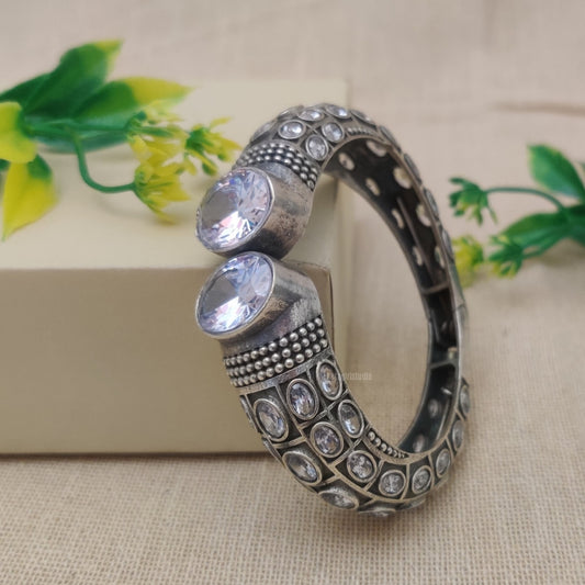 "Snakee" Silver Look Alike Oxidized Kada