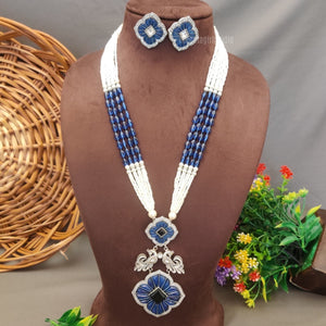 "Aumkara" Silver Look Alike Oxidised Necklace