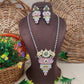 "Ellora" Silver Look Alike Kundan Necklace