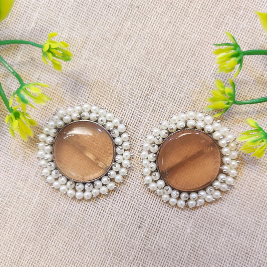 "Dusky" Silver Look Alike Stud Earrings