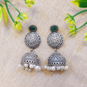 "Nebula" Silver Look Alike Stone Earrings