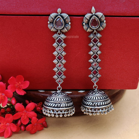 Kimaya” Silver Look Alike Oxidised Earring