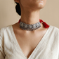 "Cia" Silver Look Alike Oxidized Choker