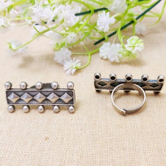 "Riverstone" Silver Look Alike Oxidized Rings