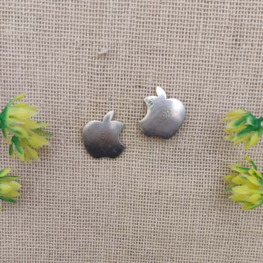 Oxidised apple stud earring