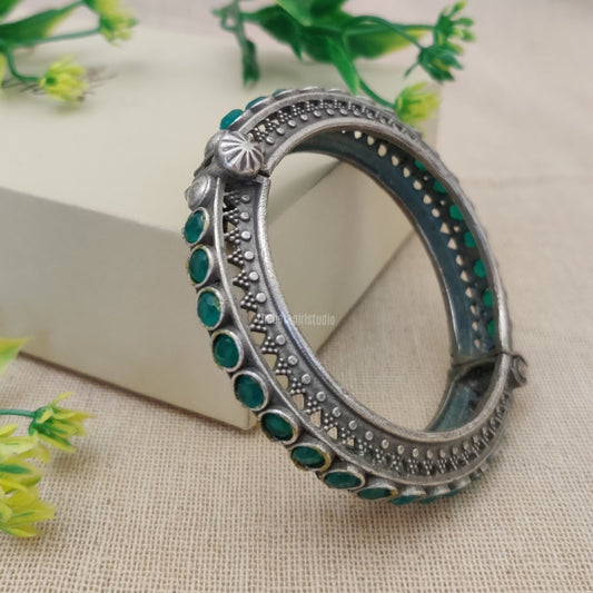 "Sitsar" Silver Look Alike Oxidized Kada