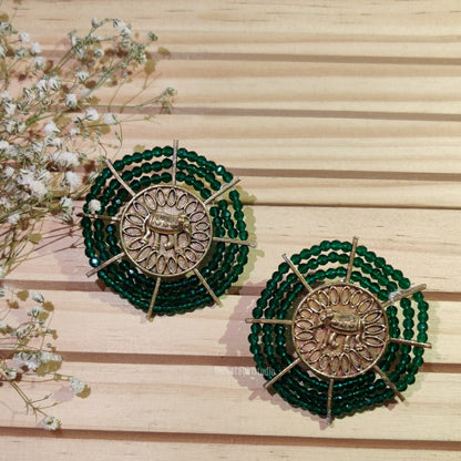 silver-look-alike brass earrings with artificial pearl 