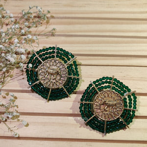silver-look-alike brass earrings with artificial pearl 