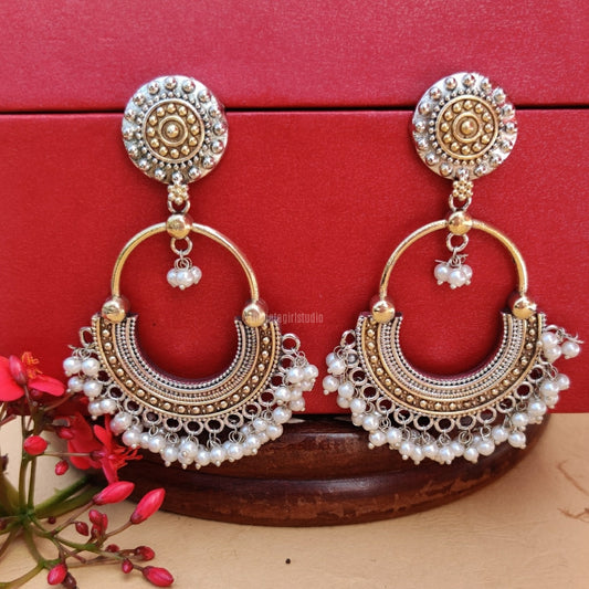 “Vedika” Silver Look Alike Oxidised Earring