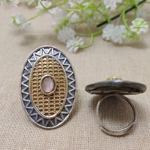 "Dune" Silver look Alike Dual Tone Ring