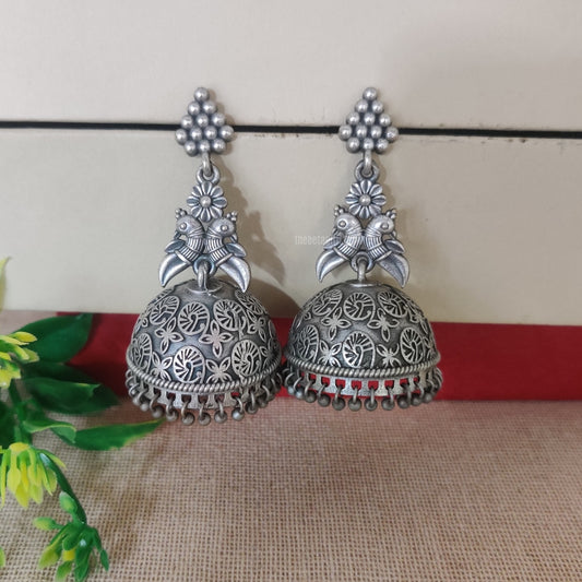 "Peehu"Silver look alike Oxidised Earring