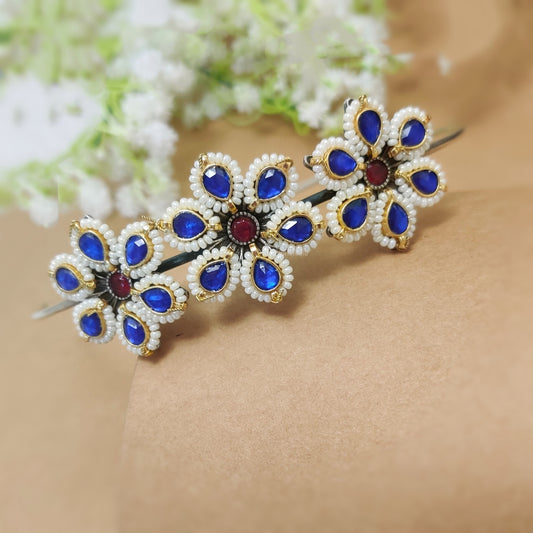 "Tiyara" Silver Look Alike Kundan studded Hairband