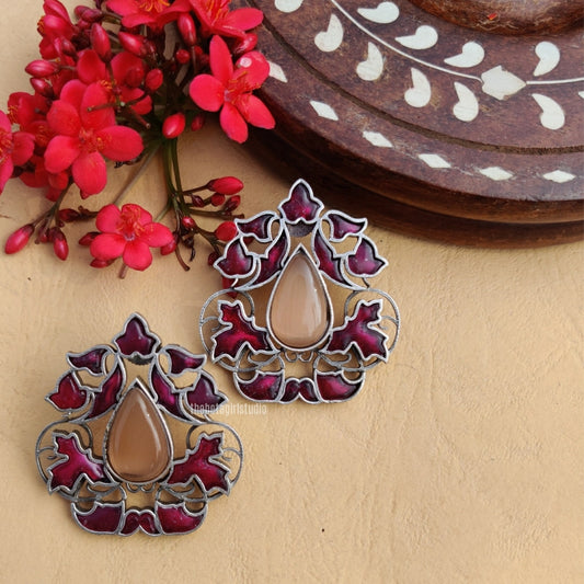 “Antriksh” Silver Look Alike Oxidised Stud